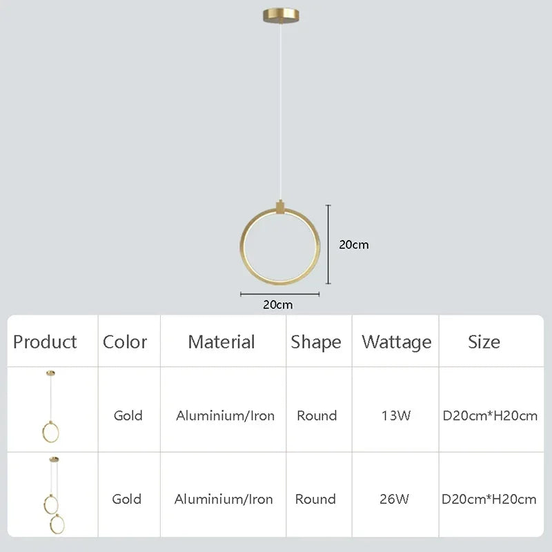Adjustable Double Shade Pendant Light with Built-in LED