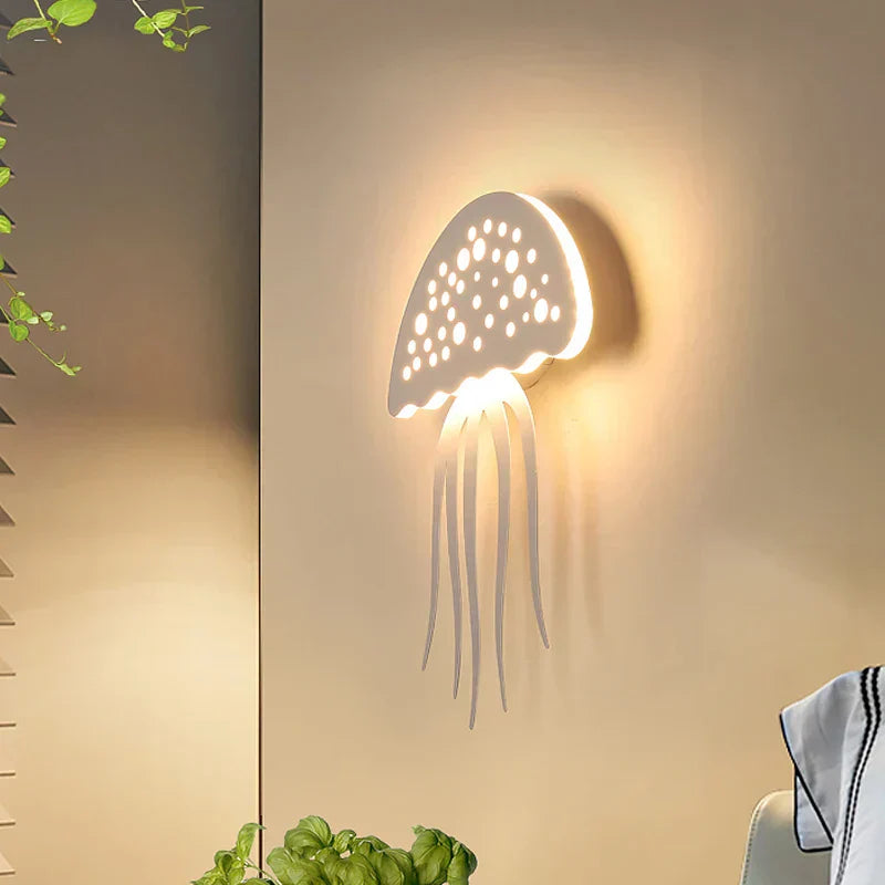 LED Jellyfish Wall Lamp - Unique Nautical Decor with Soothing Light