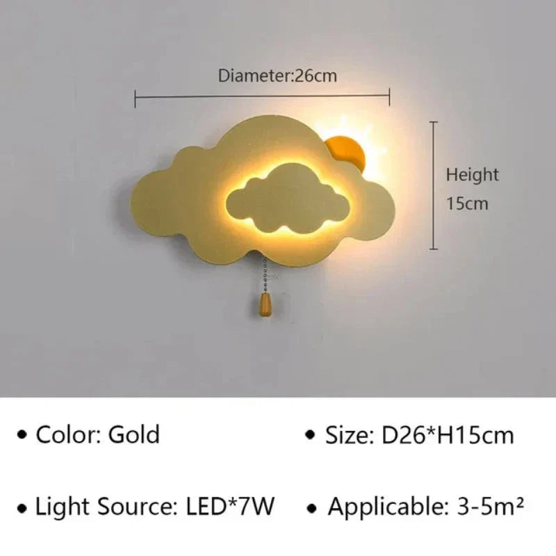 LED Wall Lamp for Kids' Rooms with Playful Design and Soft Light