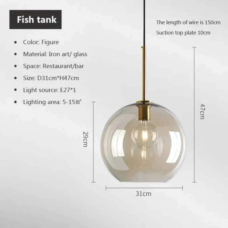 Modern Scandinavian Glass Pendant Light