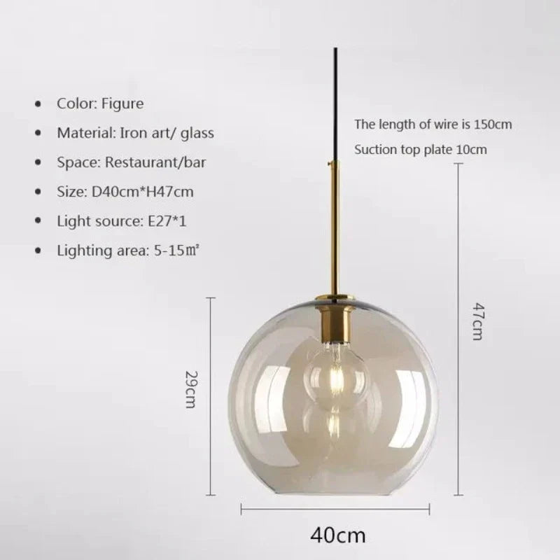 Modern Scandinavian Glass Pendant Light