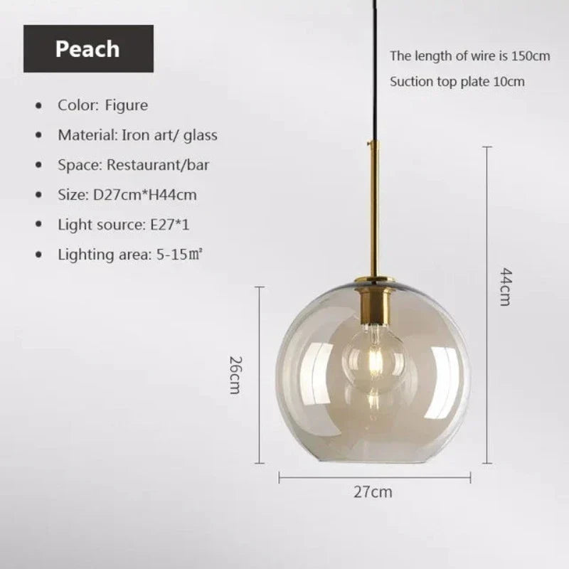 Modern Scandinavian Glass Pendant Light