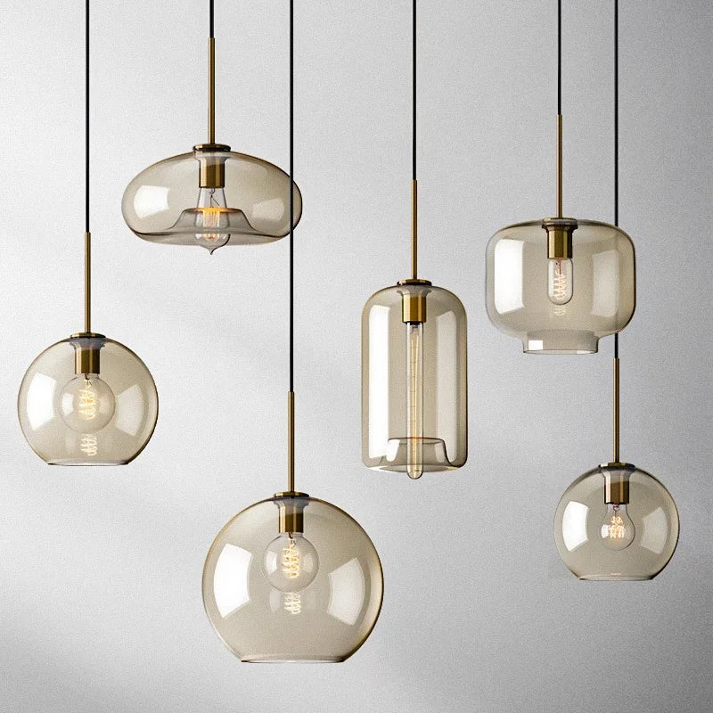 Nordic Pendant Light with Loft Glass Shade
