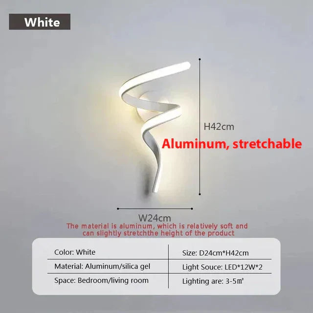 Spiral LED Wall Light Fixture - Modern Design
