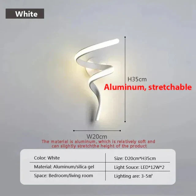 Spiral LED Wall Light Fixture - Modern Design