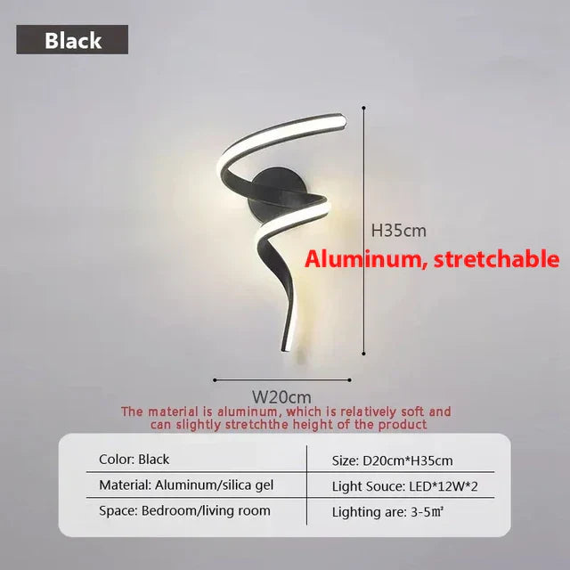 Spiral LED Wall Light Fixture - Modern Design