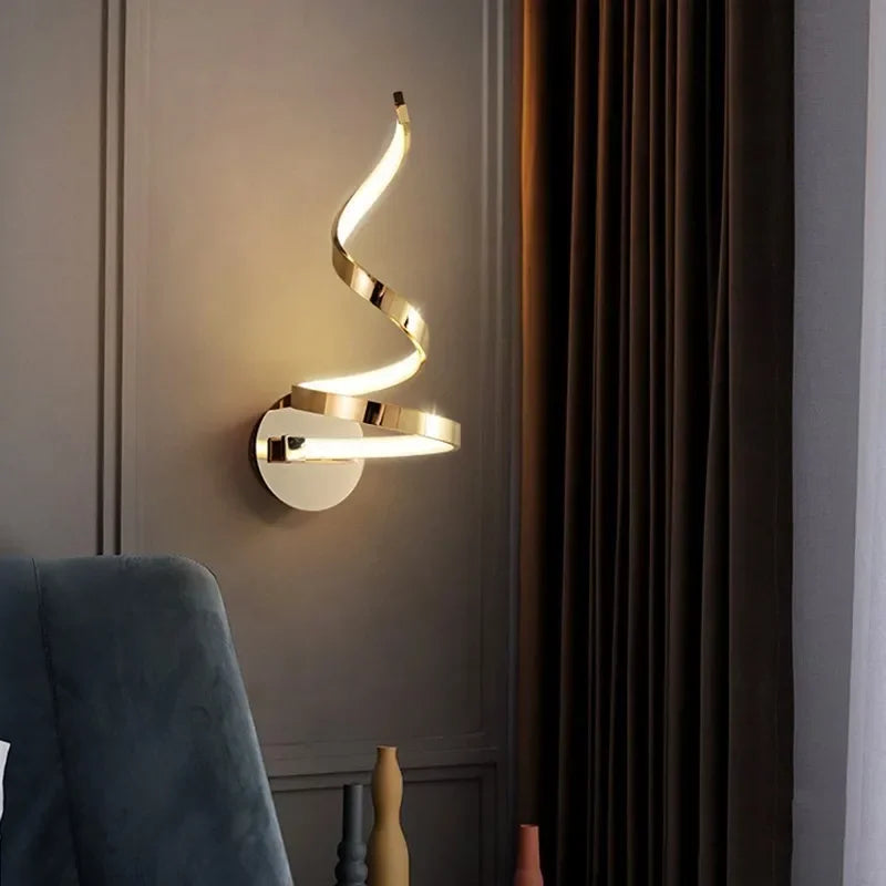 Spiral LED Wall Light Fixture - Modern Decorative Design