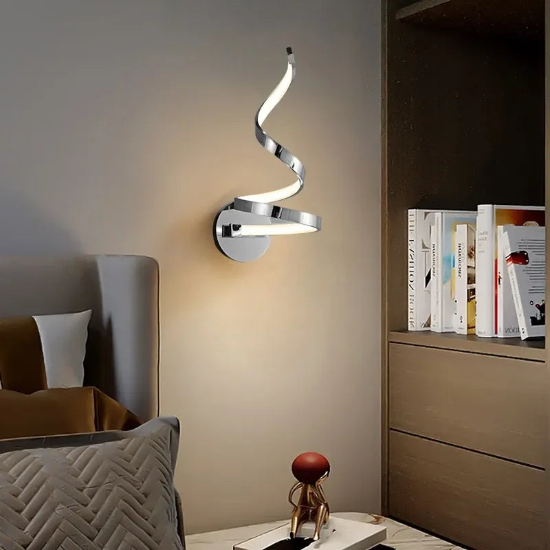 Spiral LED Wall Light Fixture - Modern Decorative Design