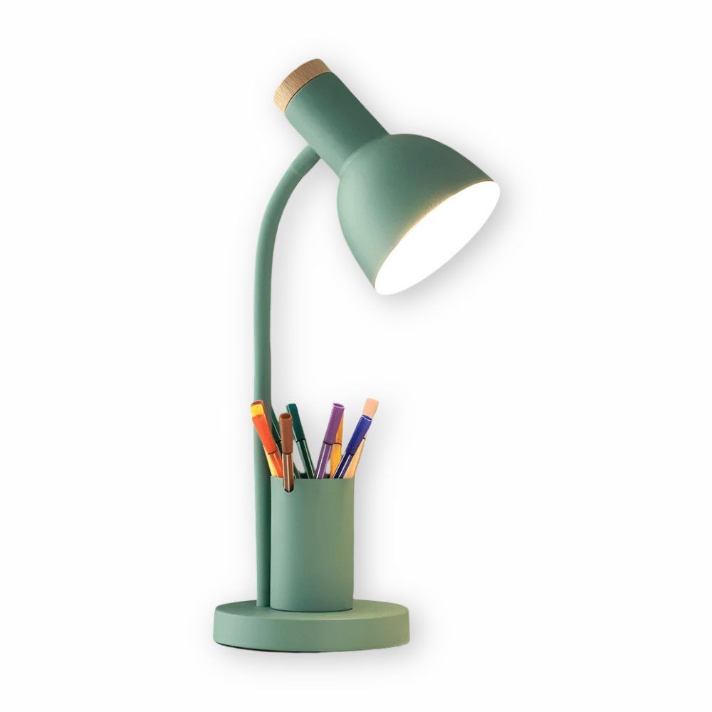 Modern LED Desk Lamp with Integrated Pen Holder