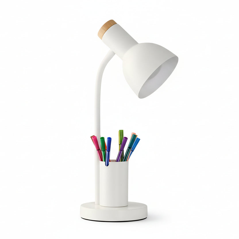 Modern LED Desk Lamp with Integrated Pen Holder