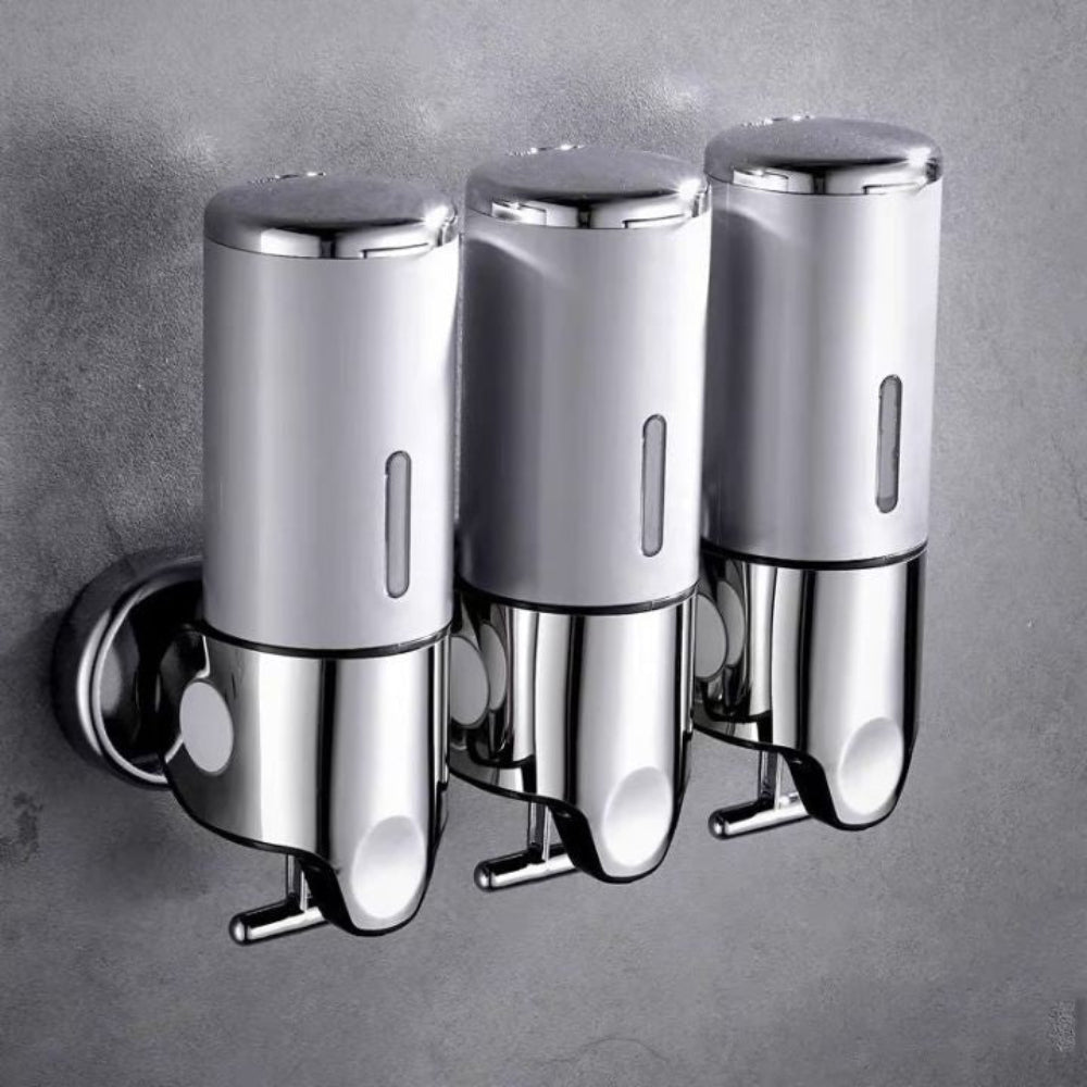 Wall-Mounted Modern Soap Dispenser with Metallic Finish