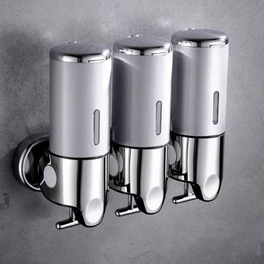 Wall-Mounted Modern Soap Dispenser with Metallic Finish