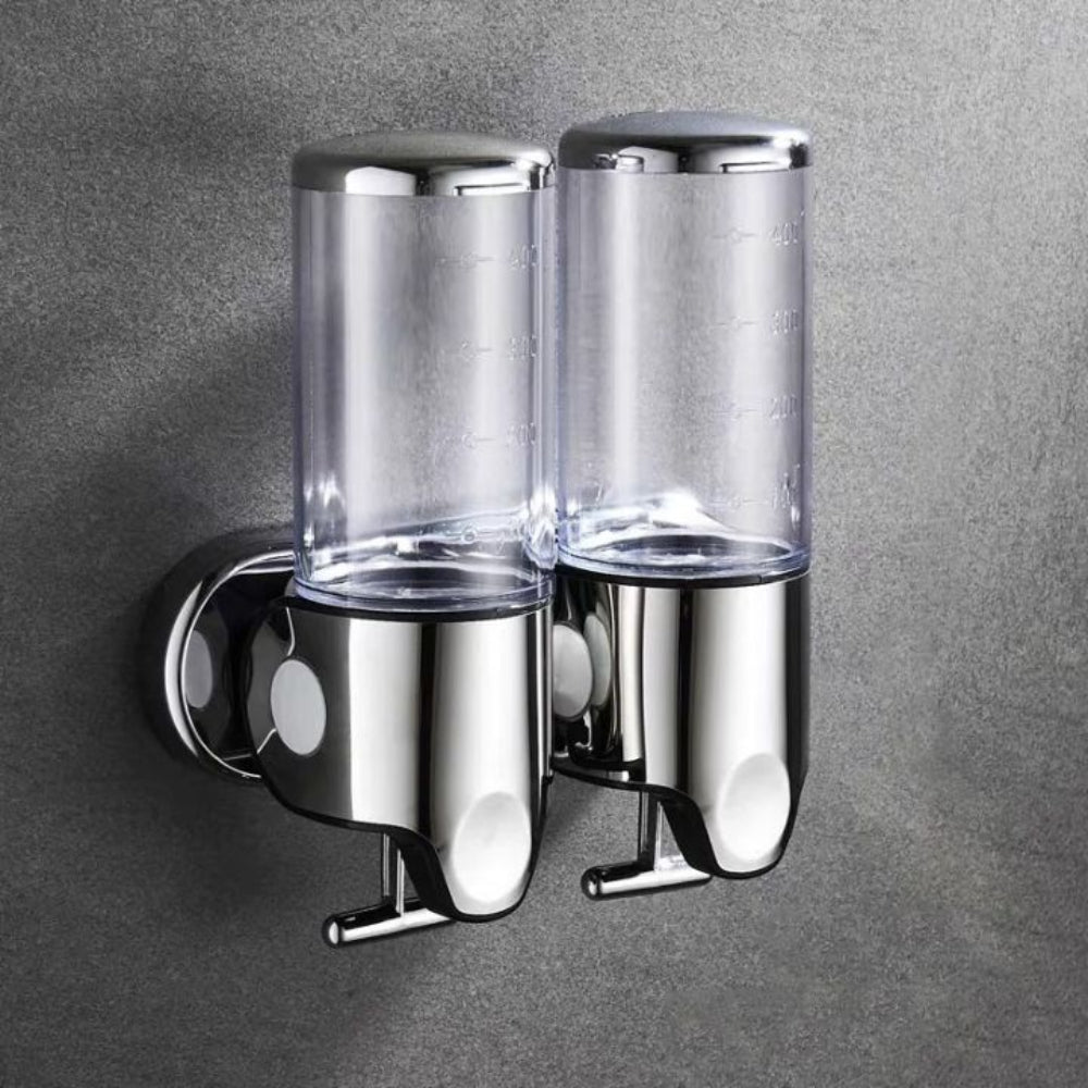 Wall-Mounted Modern Soap Dispenser with Metallic Finish