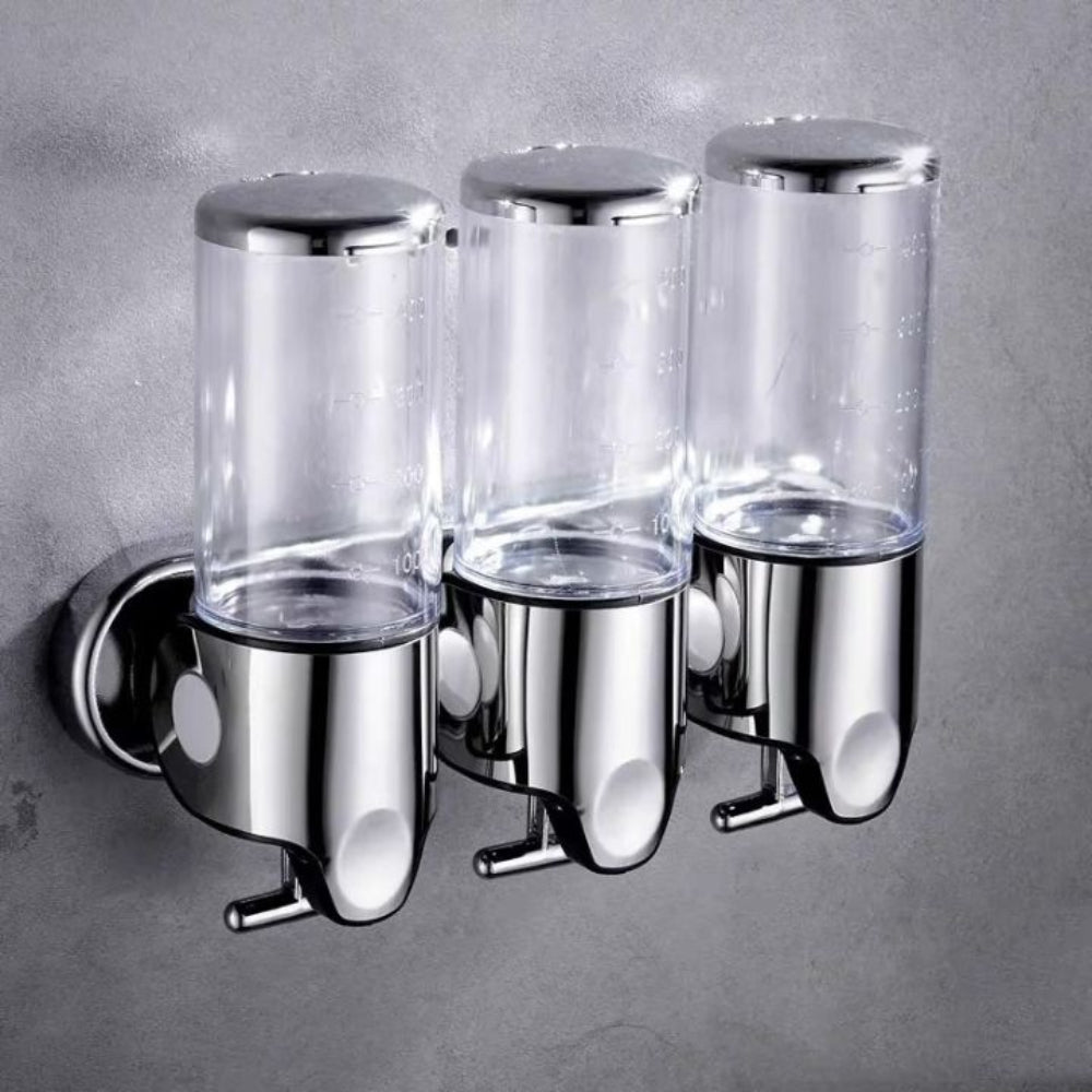 Wall-Mounted Modern Soap Dispenser with Metallic Finish