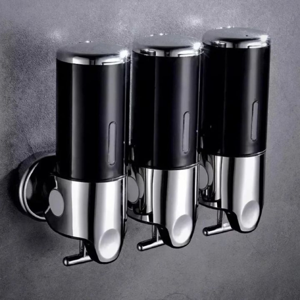 Wall-Mounted Modern Soap Dispenser with Metallic Finish