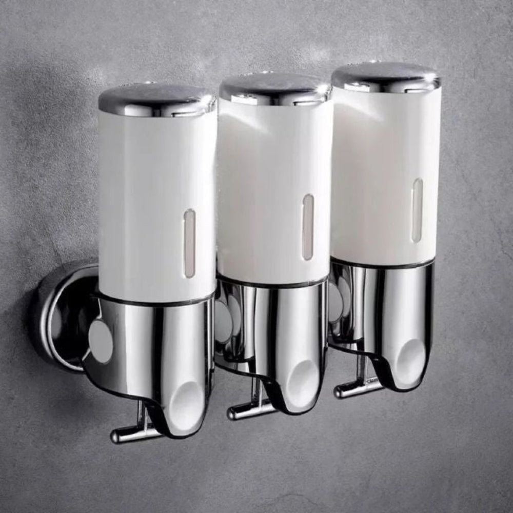 Wall-Mounted Modern Soap Dispenser with Metallic Finish