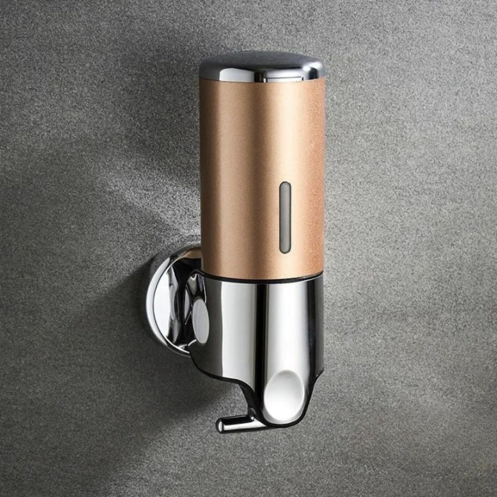 Wall-Mounted Modern Soap Dispenser with Metallic Finish
