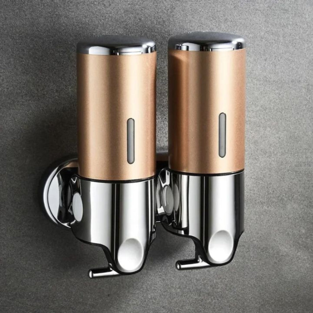 Wall-Mounted Modern Soap Dispenser with Metallic Finish