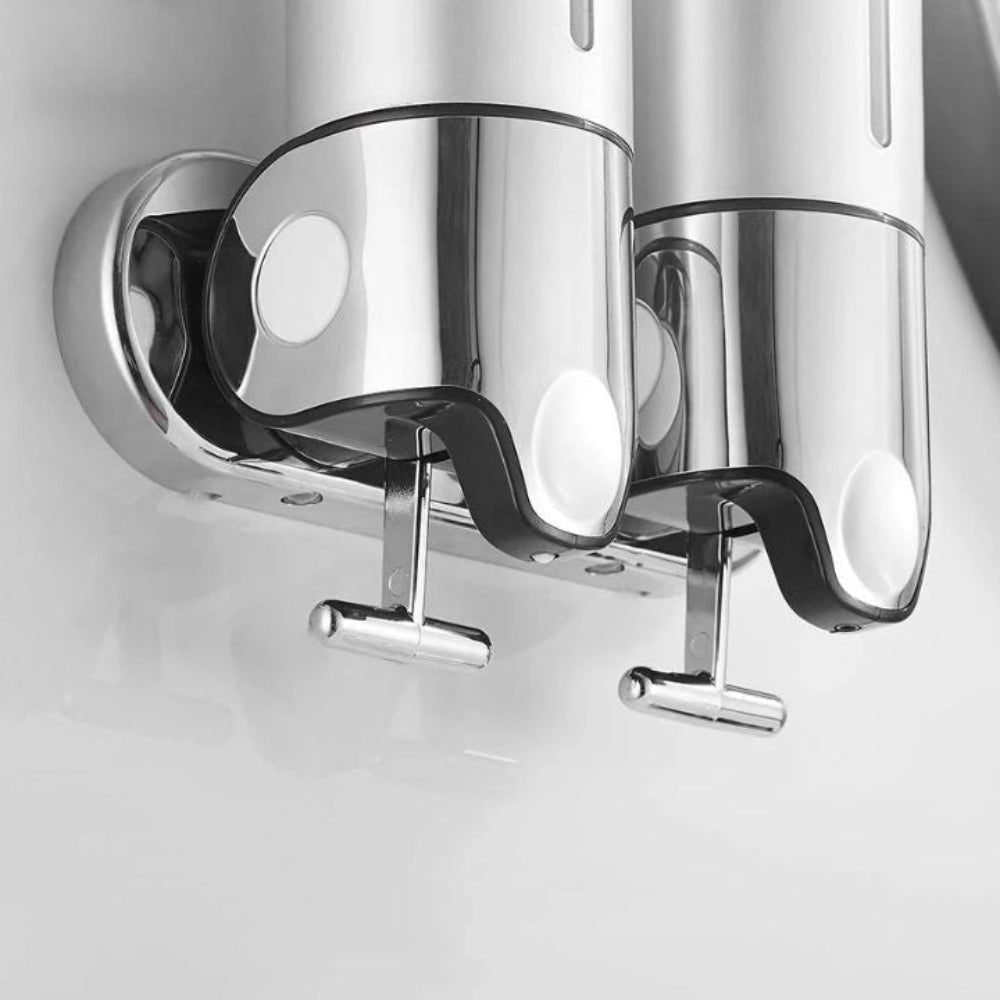 Wall-Mounted Modern Soap Dispenser with Metallic Finish