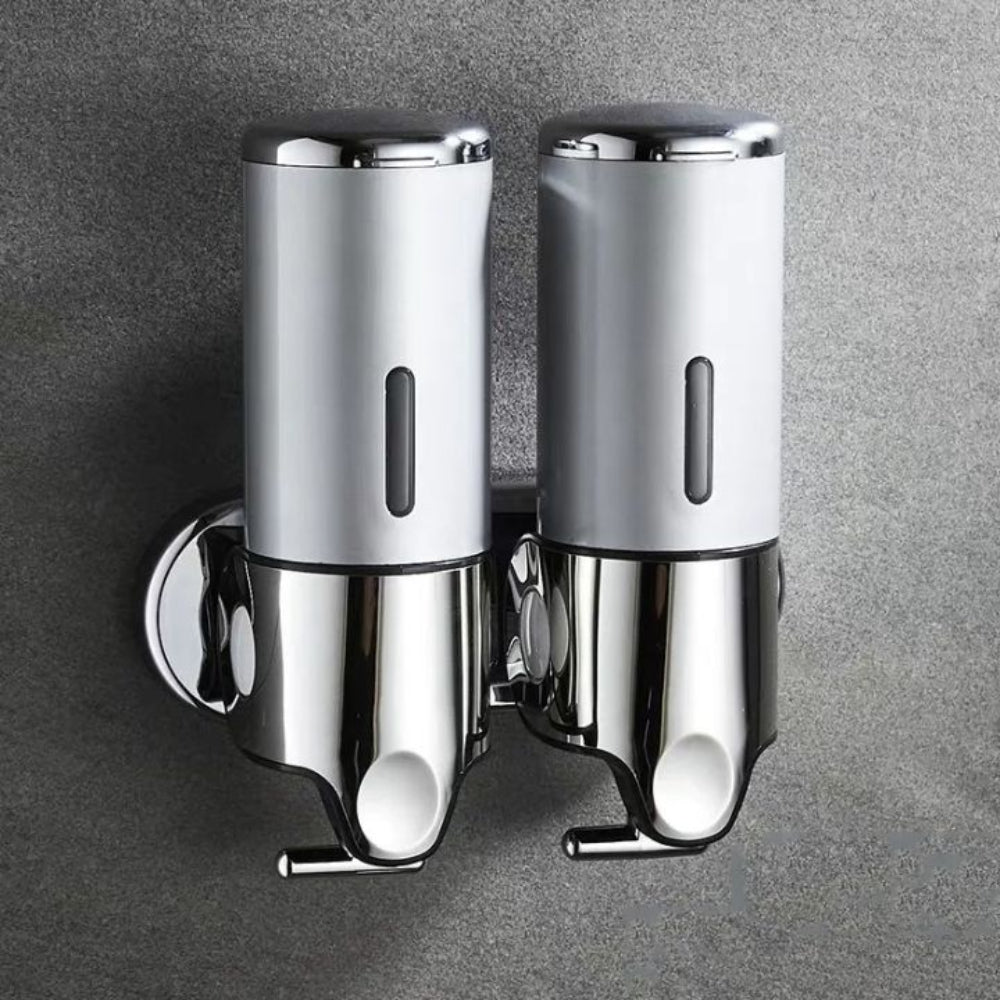 Wall-Mounted Modern Soap Dispenser with Metallic Finish