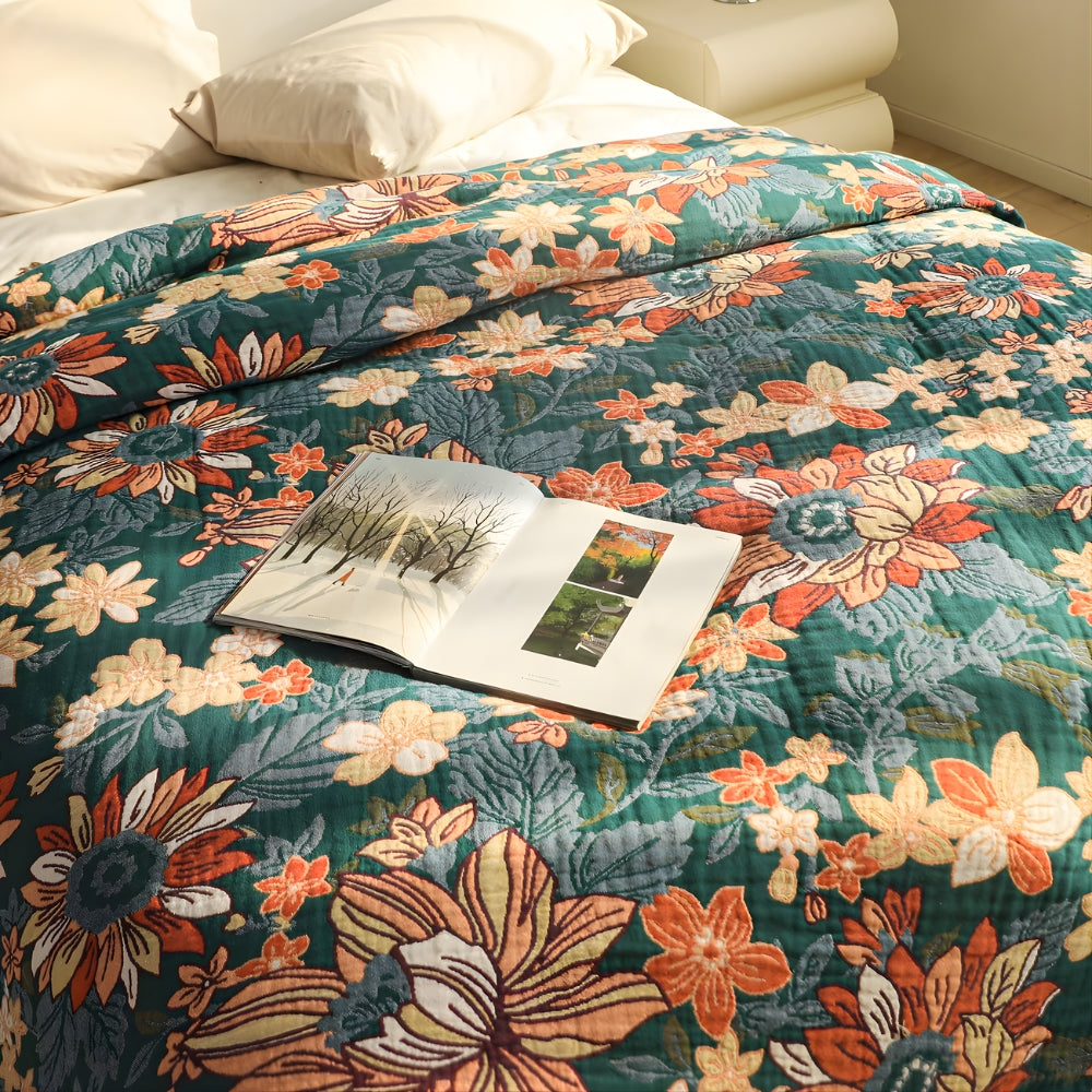Cotton Tassel Throw Blanket in Soft Double Gauze