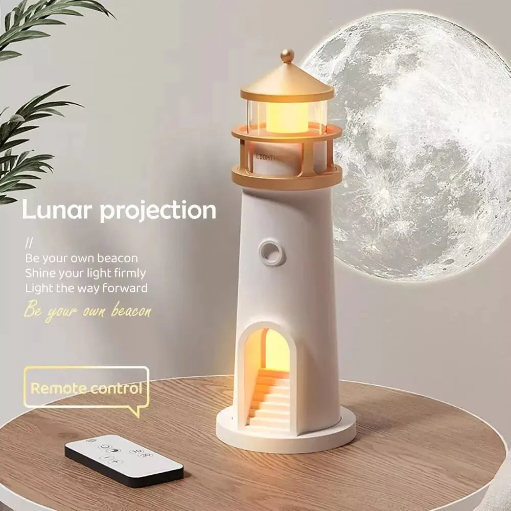 Moonlight Lighthouse Night Light with Realistic Star Projection