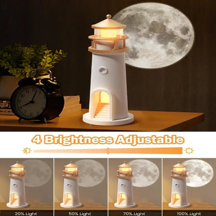 Moonlight Lighthouse Night Light with Realistic Star Projection