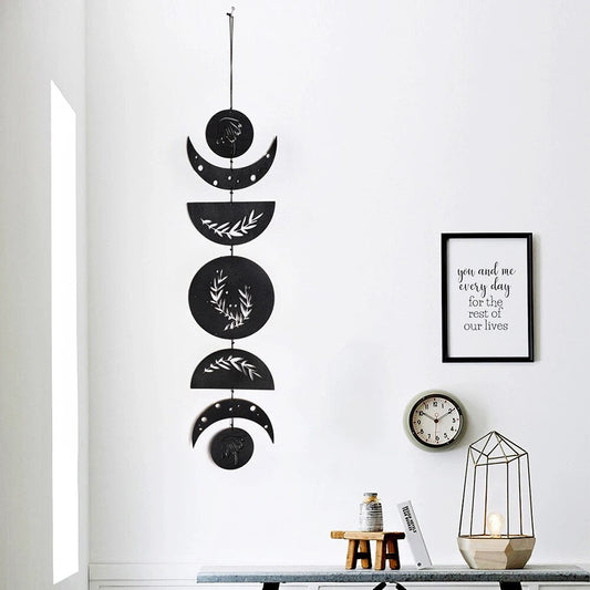 Moon Phase Wall Art Garland in Premium Wood