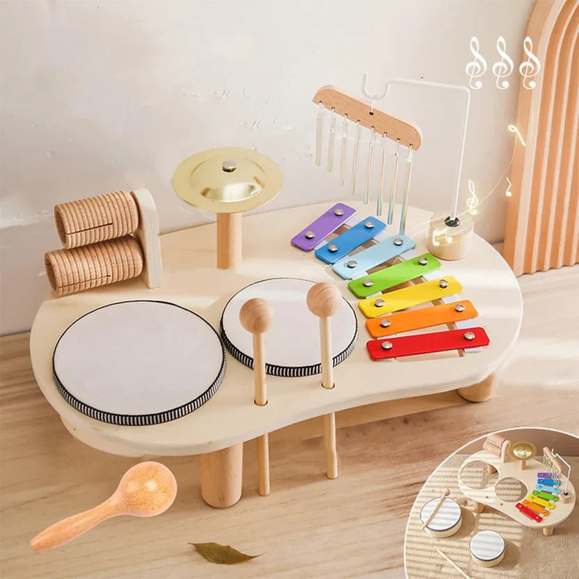 Montessori Musical Drum Kit with Xylophone for Toddlers