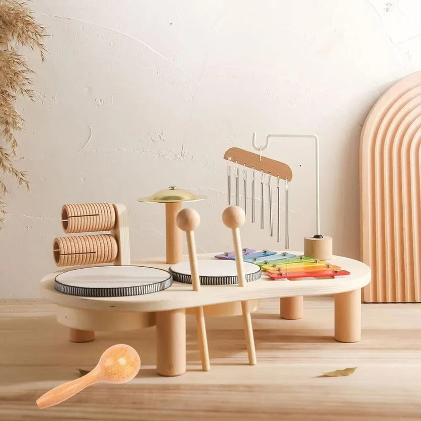 Montessori Musical Drum Kit with Xylophone for Toddlers