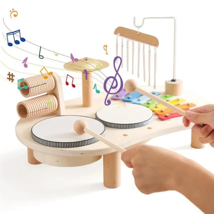Montessori Musical Drum Kit with Xylophone for Toddlers