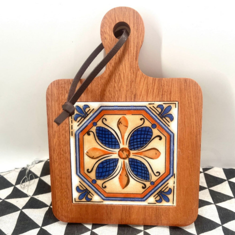 Moroccan Ebony Floral Wooden Trivet