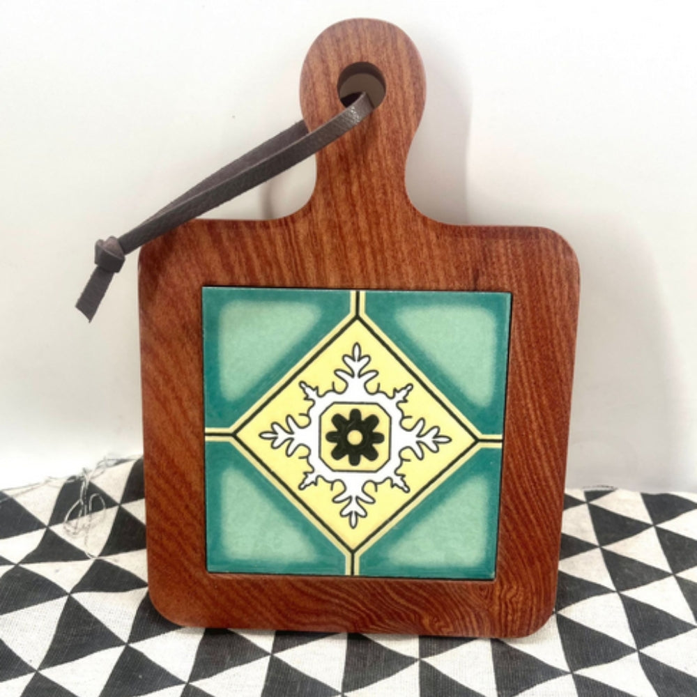 Moroccan Ebony Floral Wooden Trivet