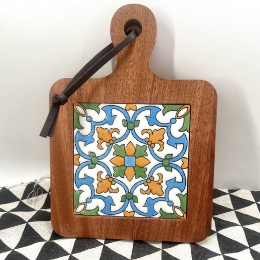 Moroccan Ebony Floral Wooden Trivet
