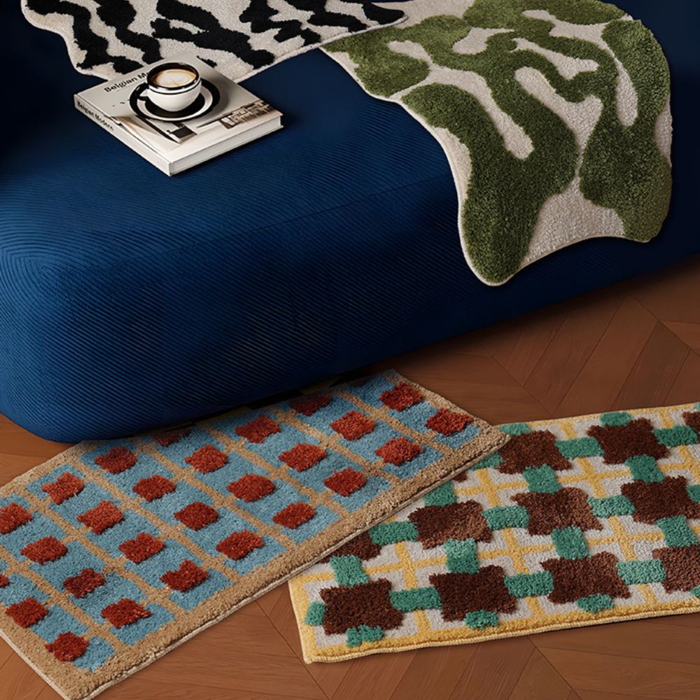 Moroccan-Inspired Retro Bath Mat with Non-Slip Backing