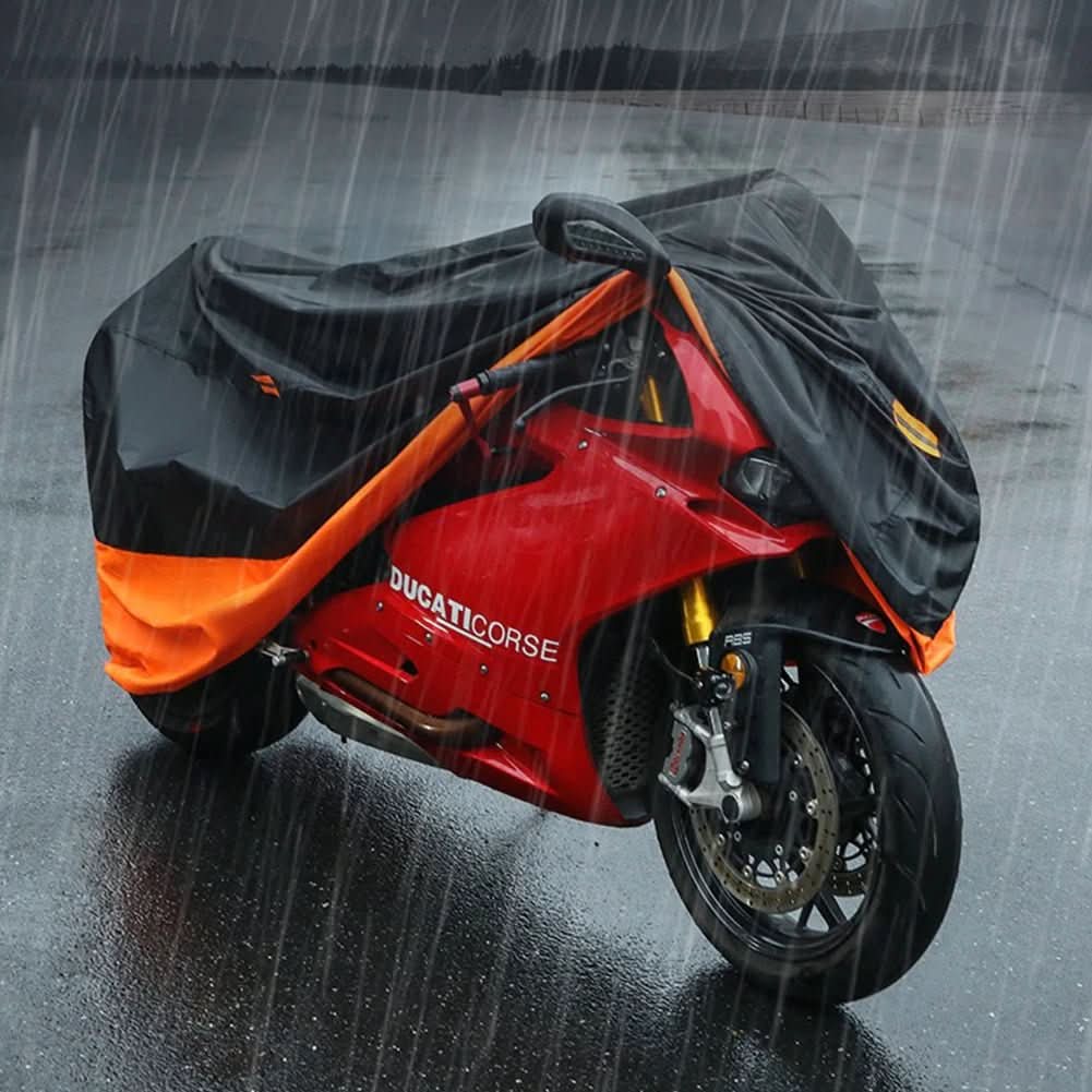 Waterproof Motorcycle Cover with UV Protection and Reflective Stripes