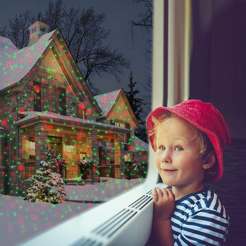 Outdoor Christmas Laser Light Projector with Red and Green LEDs