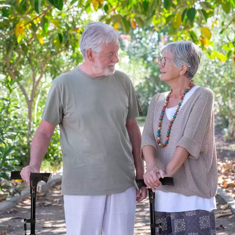 Foldable Walking Cane with LED Light and Adjustable Height