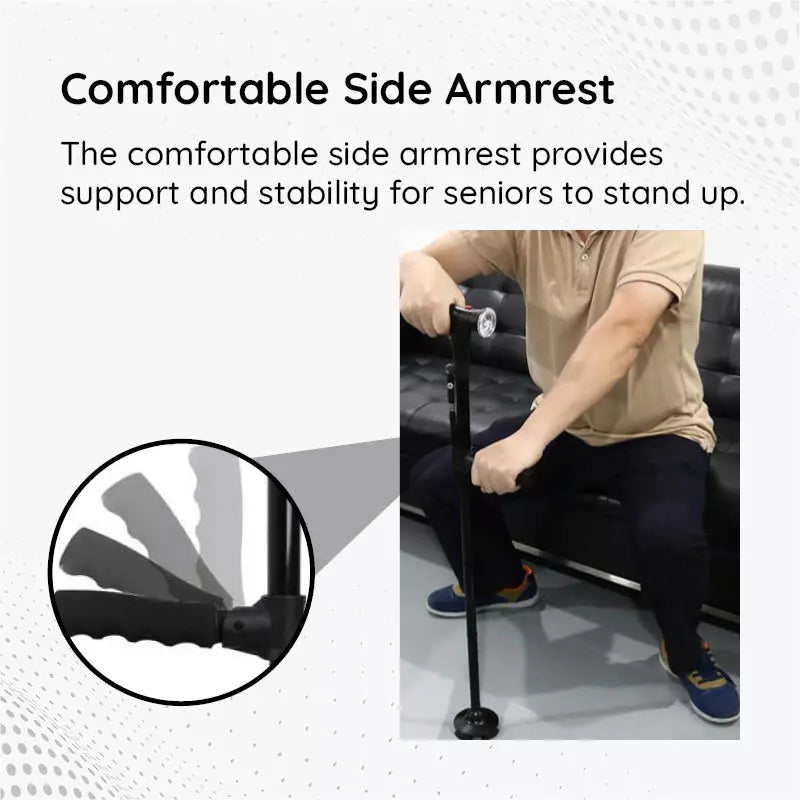 Foldable Walking Cane with LED Light and Adjustable Height