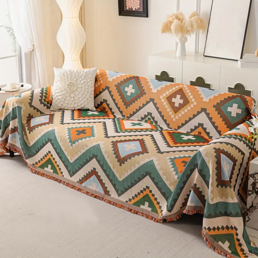 Chenille Aztec Horizon Sofa Cover