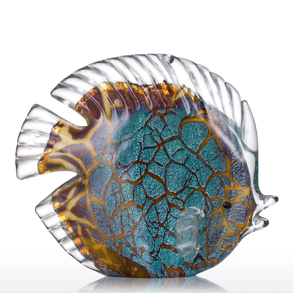 Multicolored Tropical Fish Glass Sculpture
