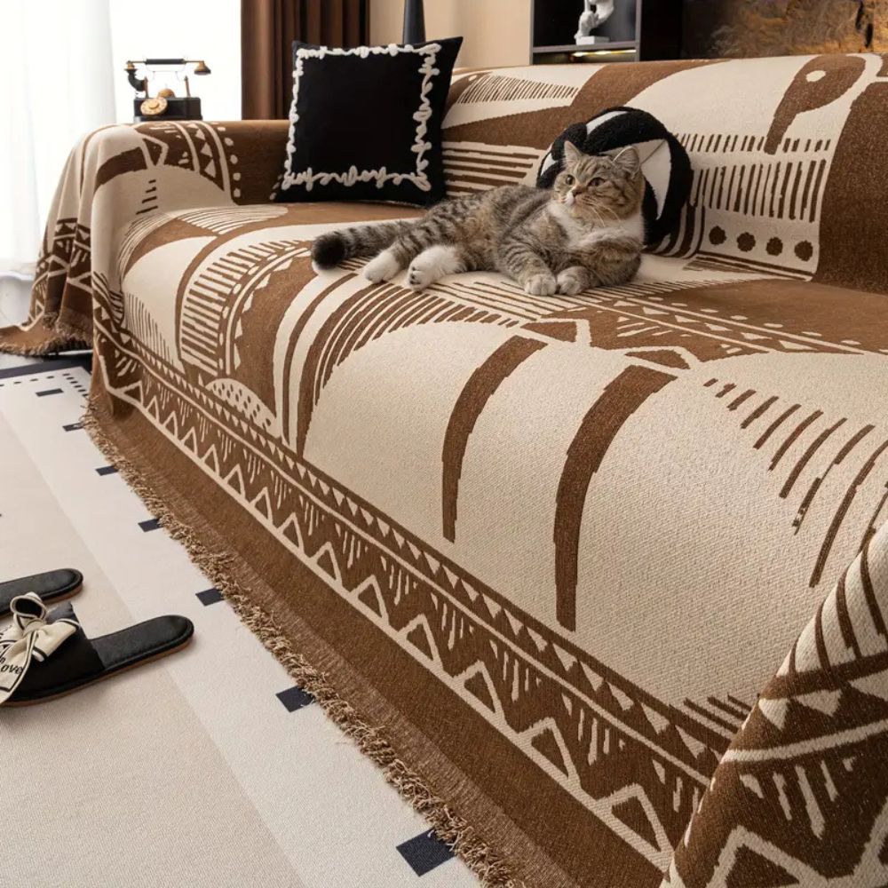Mystic Lines Chenille Sofa Cover