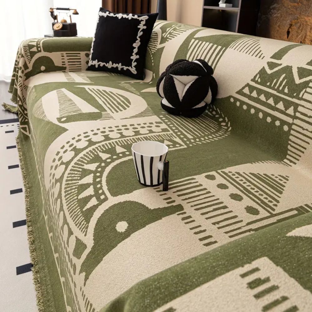 Mystic Lines Chenille Sofa Cover