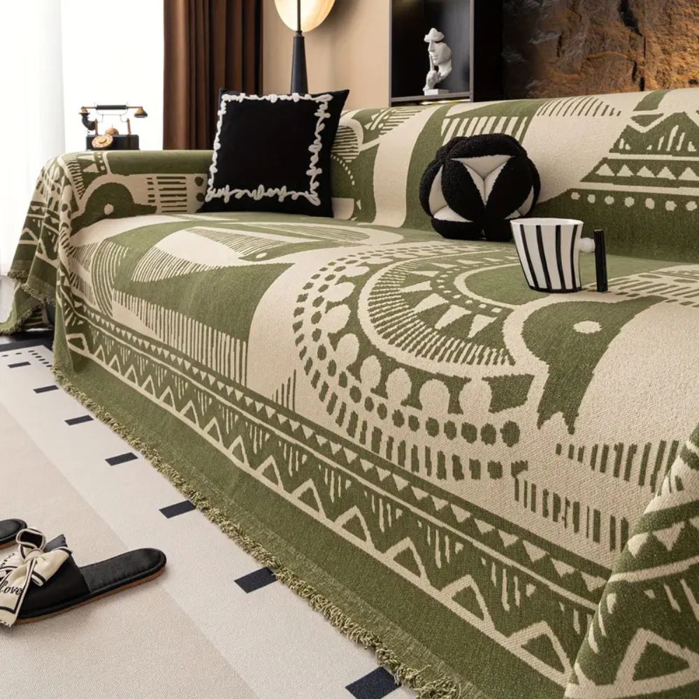 Chenille Mystic Lines Pattern Sofa Cover