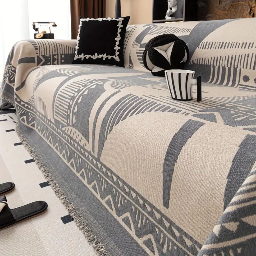 Mystic Lines Chenille Sofa Cover