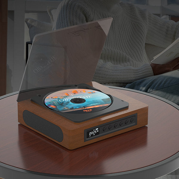 Vintage Bluetooth CD Player with FM Radio and USB-C Port