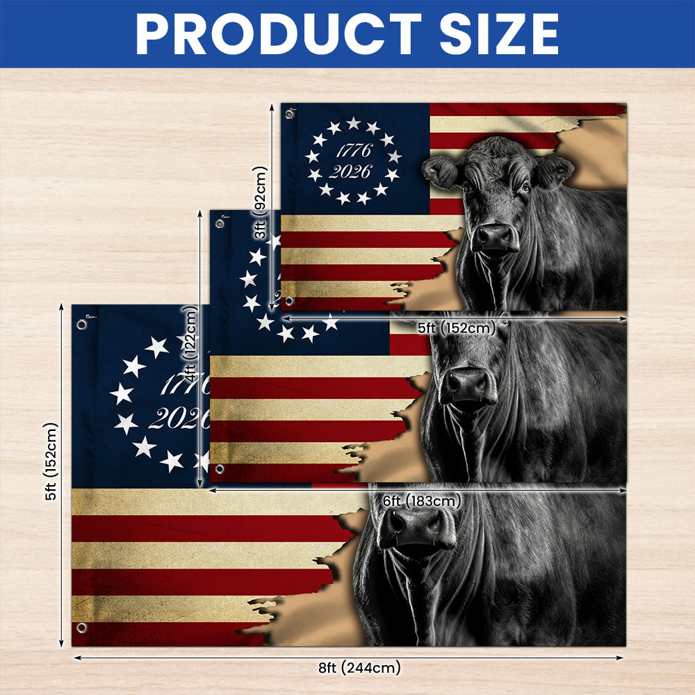 Black Angus Cattle Grommet Flag for Farm Life