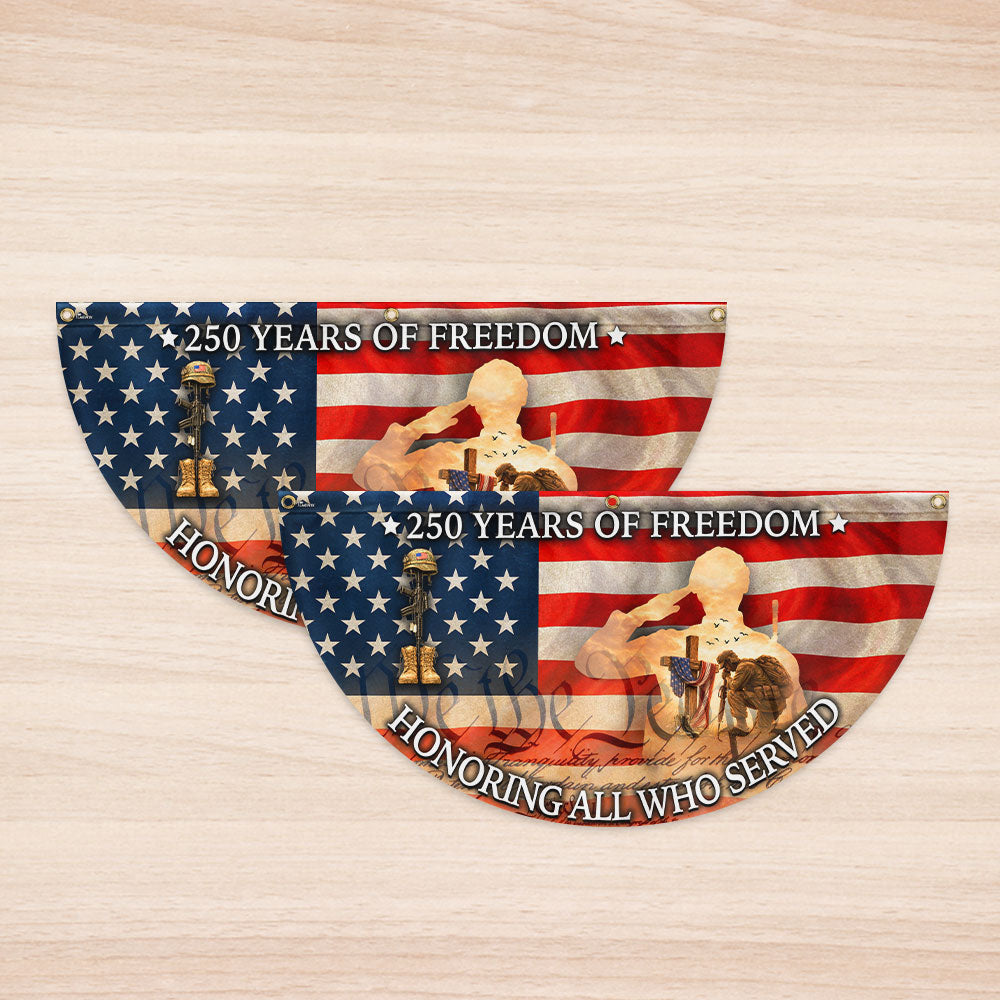 Vintage Battlefield Fan Flag Honoring Veterans 250 Years of Freedom