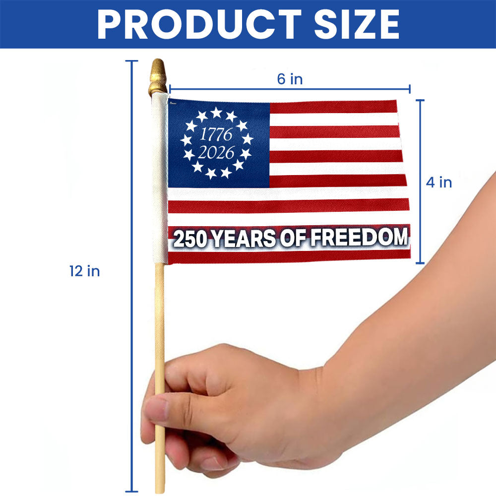 Betsy Ross Handheld American Flag - 4x6 Inch Mini Flag