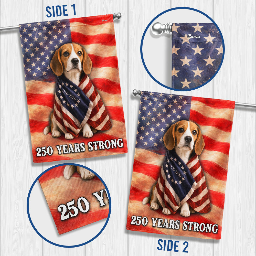 Beagle American Patriot Flag - Custom Double-Sided Canvas Flag
